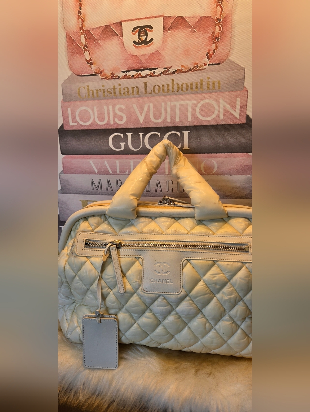 CHANEL COCOON  Cream Quilted Dome Tote with Authenticity Card. Code -With FLAWS